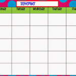 Monday Through Friday Calendar Template Weekly Calendar Template