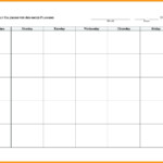 Monday Through Friday Schedule Template Free