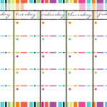 Monday To Friday Blank Calendar Template Template Calendar Design