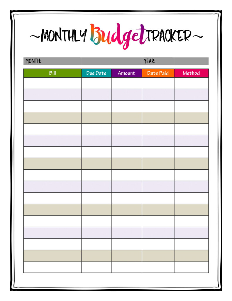 Monthly Budget Planner PRINTABLE Caribbean Crazy Color Etsy Weekly 