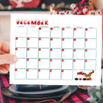 Monthly Calendar Printable Christmas Theme December Seasonal Etsy UK