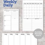 Monthly Weekly Daily Planner PRINTABLE A3 A4 A5 Formats To Do