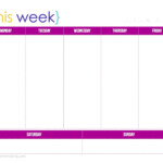 One Week Monday Through Friday Calendar Template Example Calendar