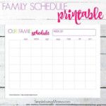 Our Family Weekly Schedule Printable Simple Living Mama