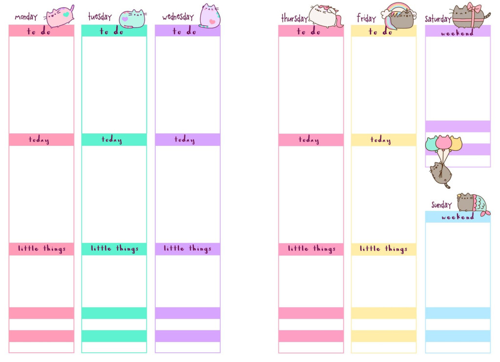 PB And J Studio Free Printable Planner Inserts Pusheen Inspired 