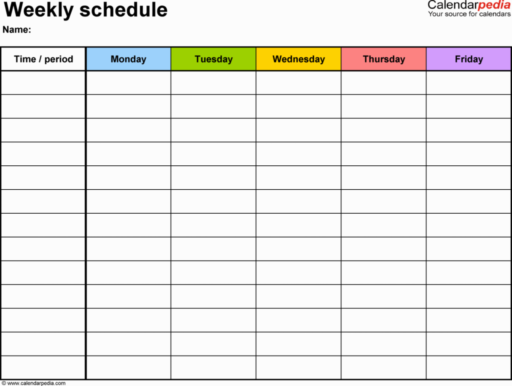 Pin On Example Printable Schedule Template