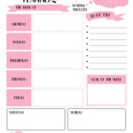 Pink Weekly Planner Printable Weekly Planner Printable Printable