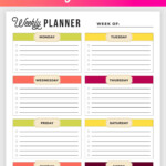 Pink Weekly Planner Template Printable In Pdf Word Excel