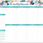 Planning Pad 8 5 X 11 Horizontal Weekly Planner Teal Floral