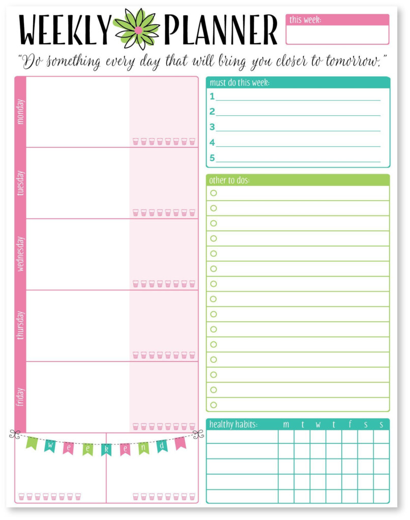 Planning Pad 8 5 X 11 Weekly Planning System Bloom Planner Pages 