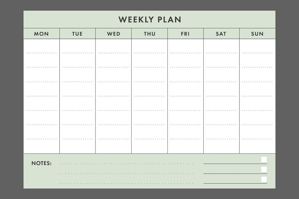 Printable A4 Basic Weekly Planner II Weekly Planner Planner Quote 