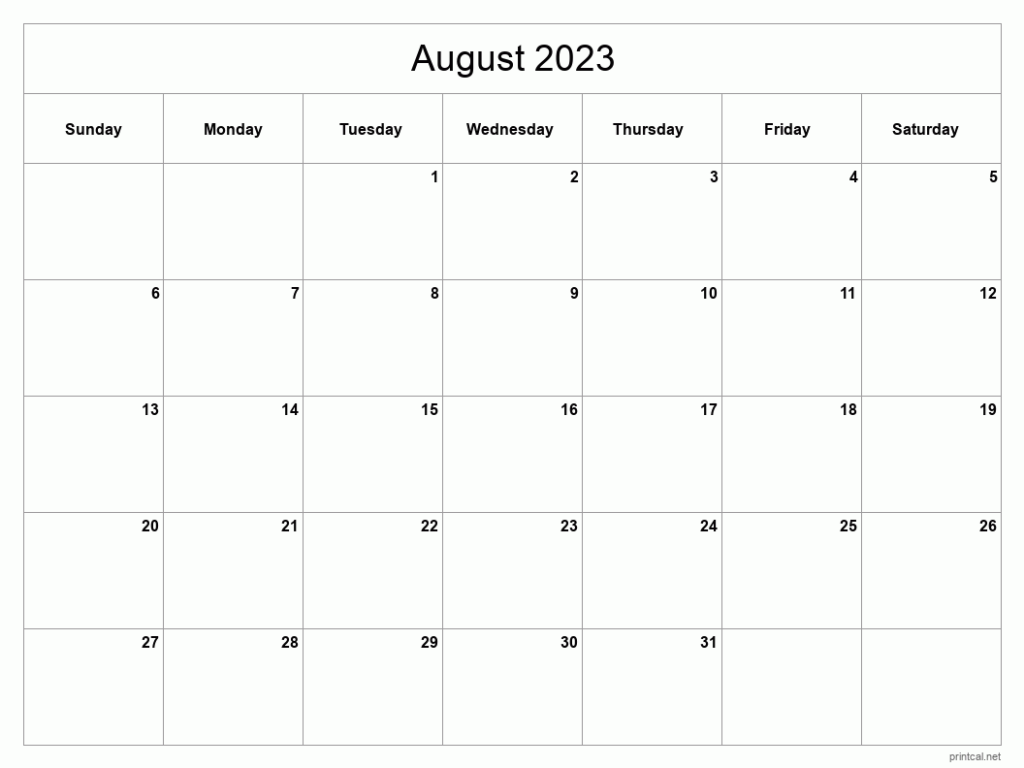 Printable August 2024 Calendar Free Printable Calendars