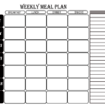 Printable Blank Weekly Meal Planner Template In PDF Word Excel