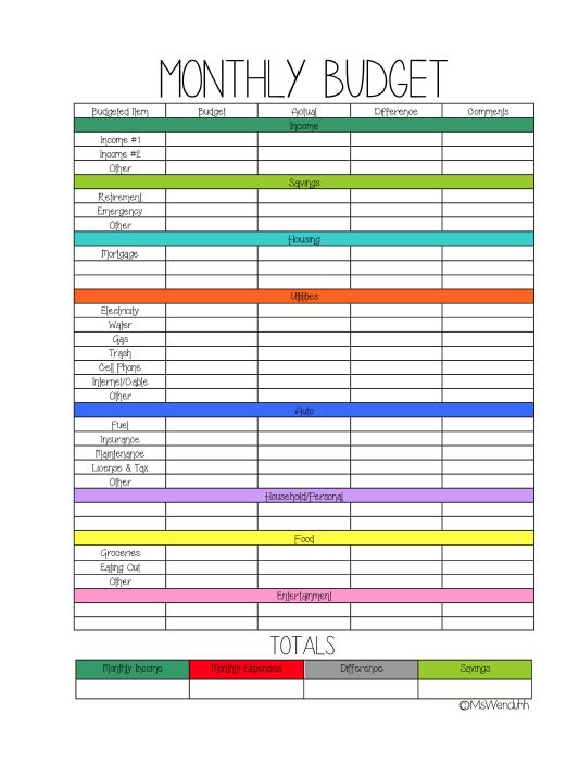 Printable Budget Planner Uk Planner Template Free