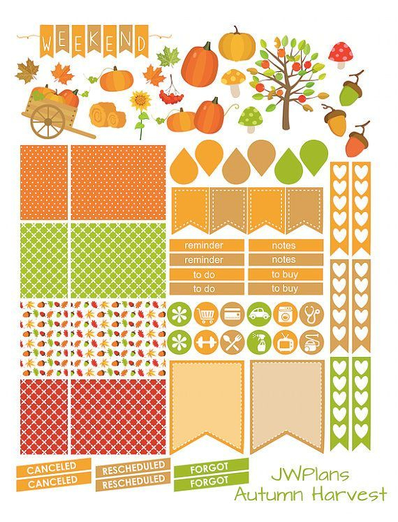 PRINTABLE Erin Condren Planner Autumn Harvest Weekly Kit Winter 