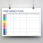 Printable Family Weekly Calendar Weekly Family Planner Etsy