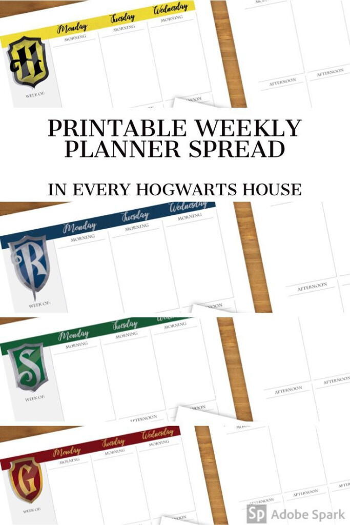 Printable Harry Potter Weekly Planner Spreads By Quillo Printable 