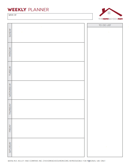 Printable Homeschool Household Planner Pages TheHomeSchoolMom