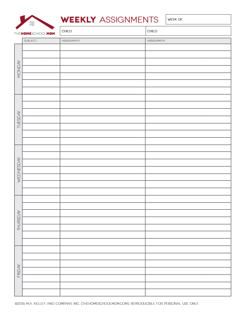 Printable Homeschool Household Planner Pages TheHomeSchoolMom