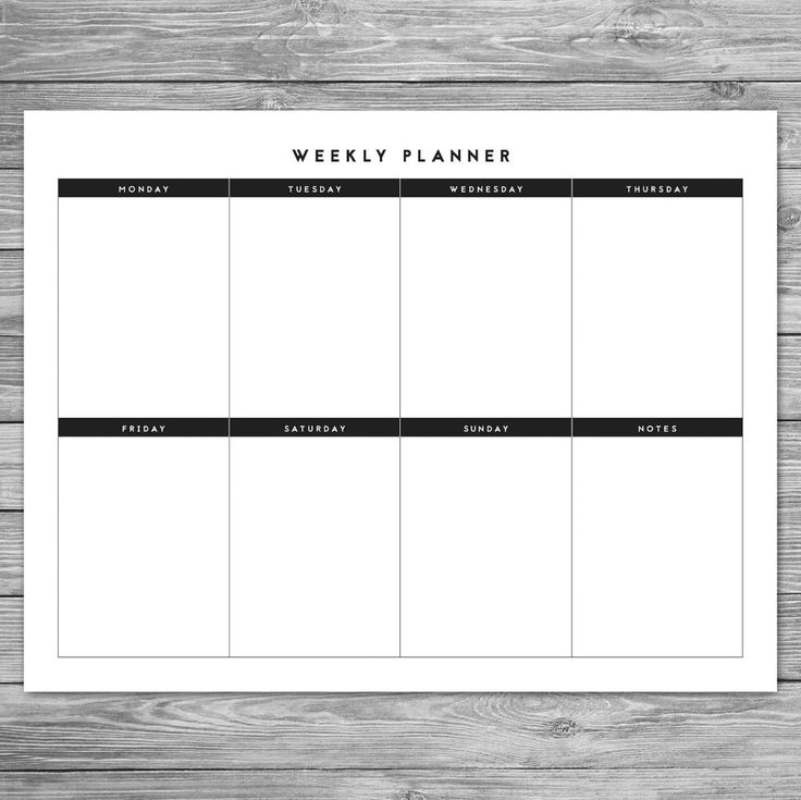 Printable Landscape Minimalist Weekly Planner Weekly Etsy 