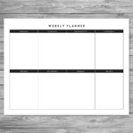 Printable Landscape Minimalist Weekly Planner Weekly Etsy