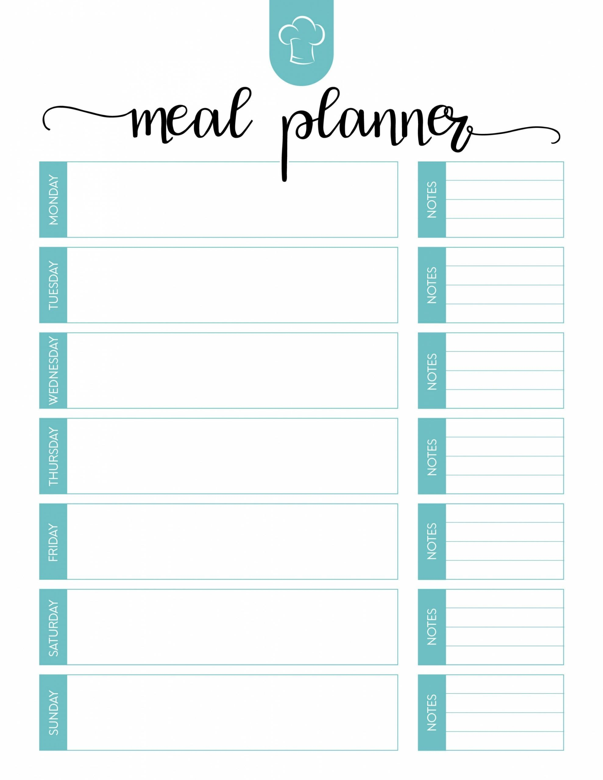 Printable Meal Planner Template Virtfail