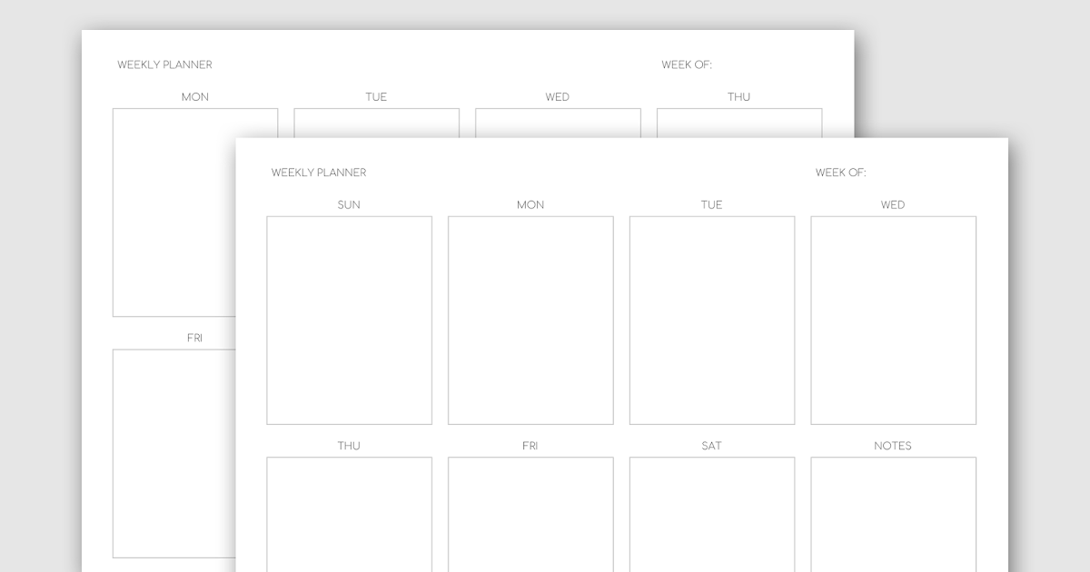 Printable Minimalist Weekly Planner