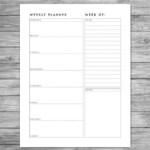 Printable Minimalist Weekly Planner Weekly Schedule Weekly Etsy Monthly Planner Template