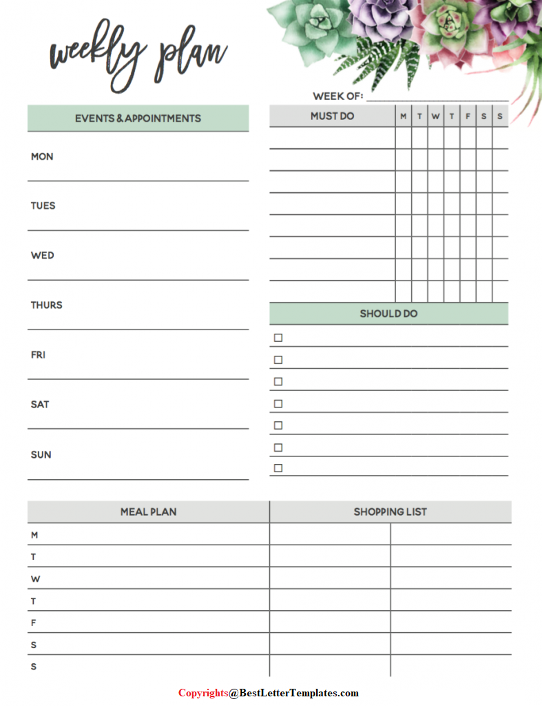 Printable Monthly Calendars Weekly Planner Calendar 2022 PDF 