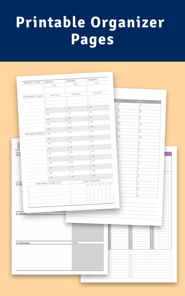 Printable Organizer Pages Download Printable Weekly Planner 