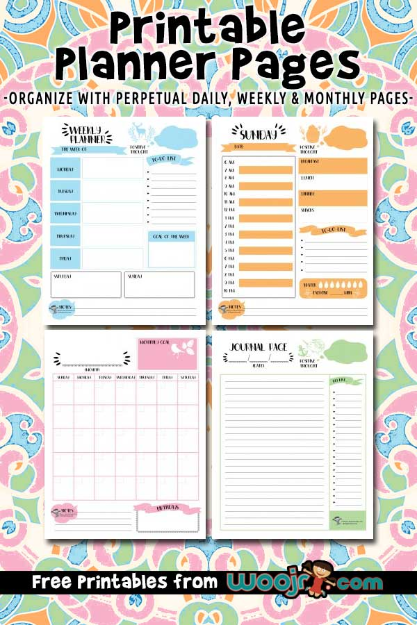 Printable Planner Pages Daily Weekly Monthly Layouts In 2022 