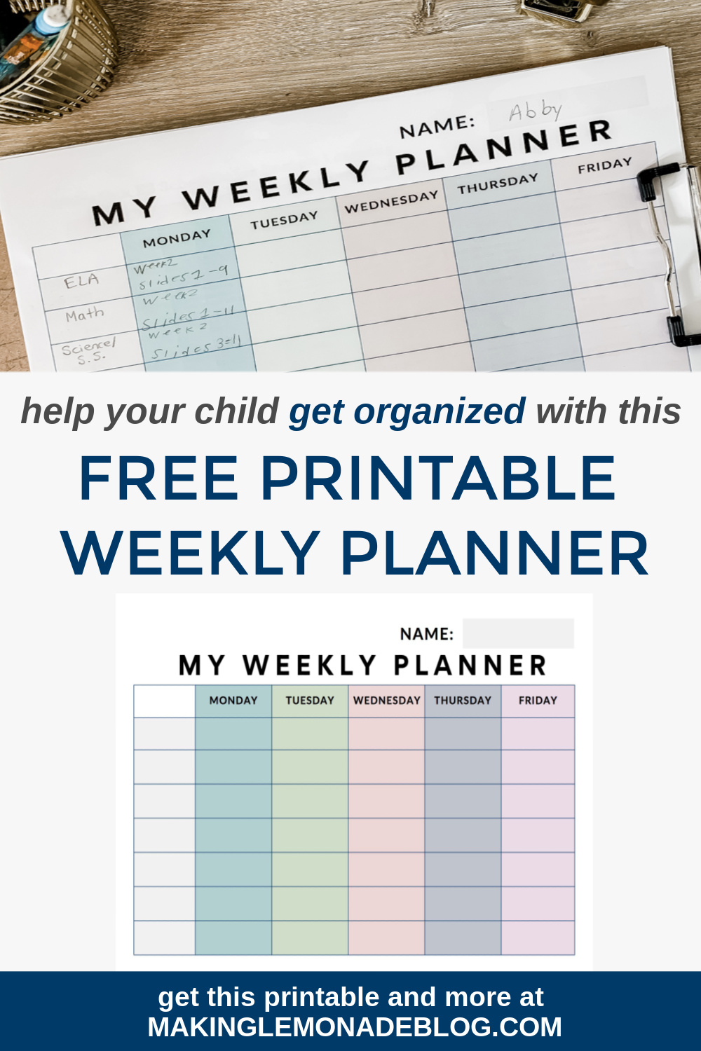 Printable Student Planner Allaboutthehouse Free Printable Weekly