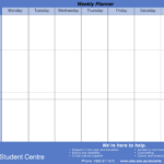 Printable Student Weekly Planner Template Printable Free Templates