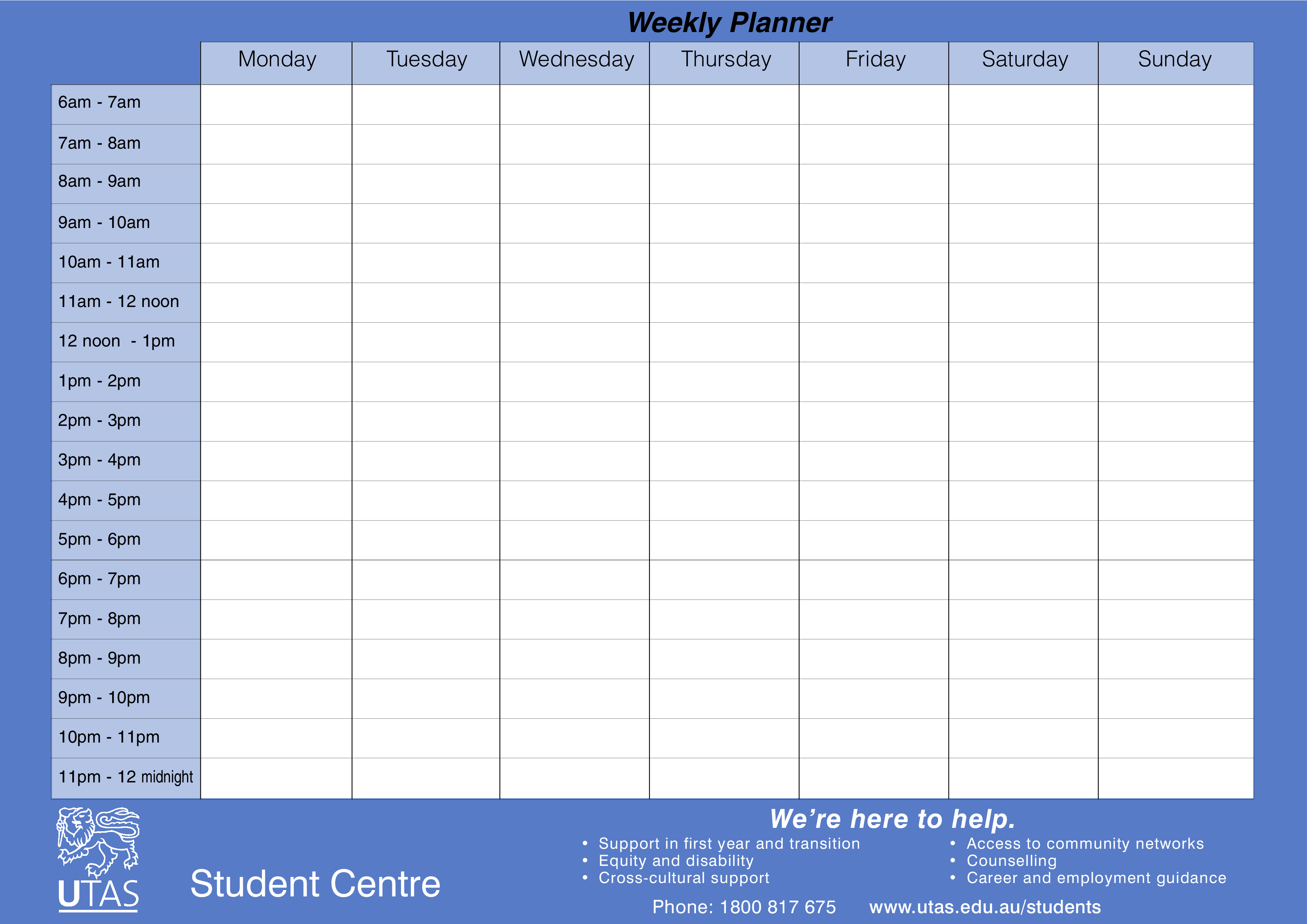 Printable Student Weekly Planner Template Printable Free Templates