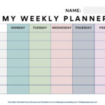 Printable Student Weekly Planner Templates At Free Printable Weekly