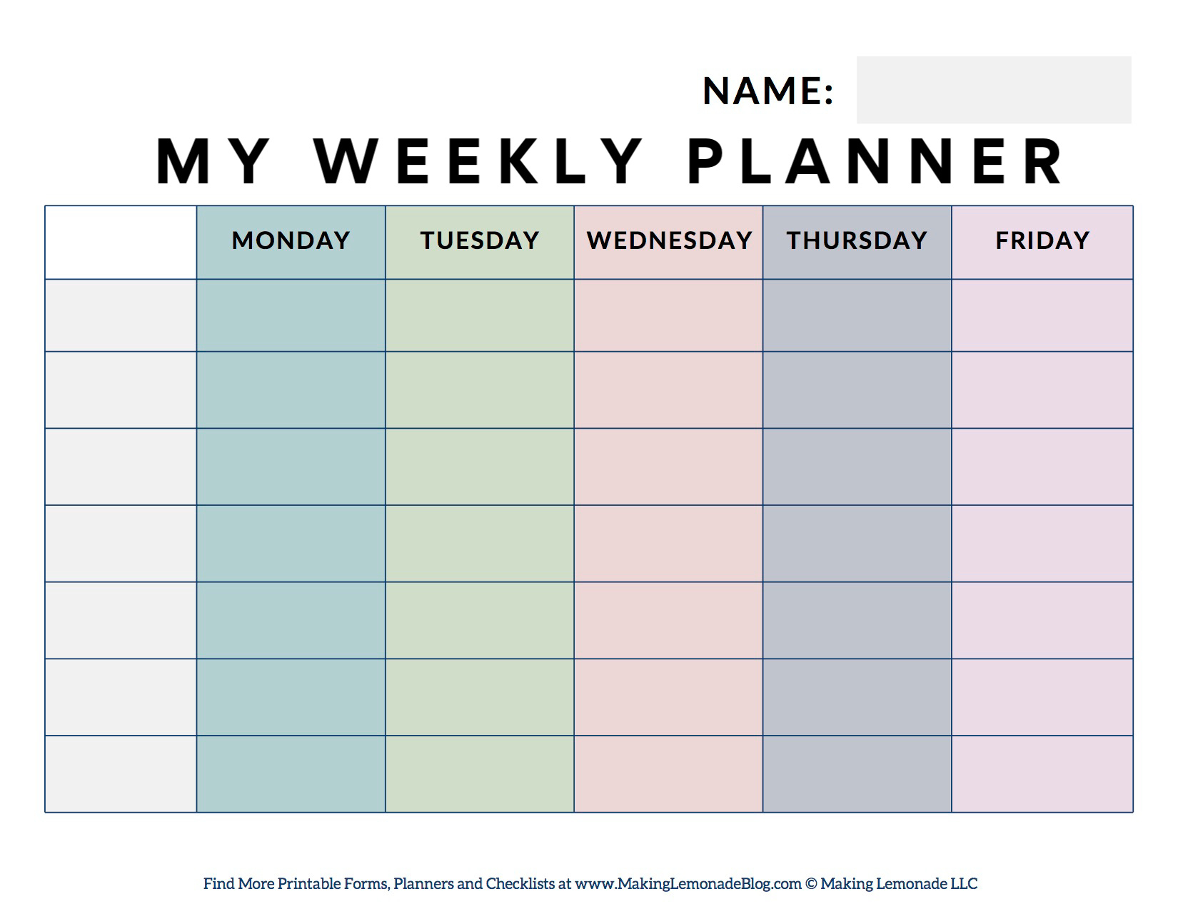 Printable Student Weekly Planner Templates At Free Printable Weekly