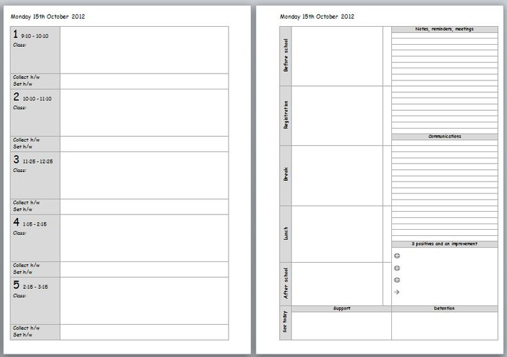 Printable Teacher Planner Pages Teacher Planner Templates Teacher 