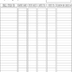 Printable Weekly Bill Planner