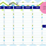 Printable Weekly Calendar 11x8 5 Blue Green Etsy