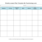 Printable Weekly Lesson Plan Template Printable Templates