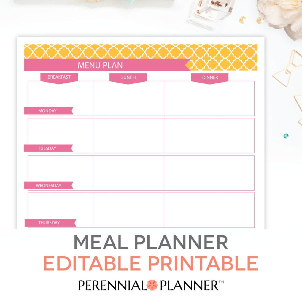 Printable Weekly Meal Planner Uk PrintableDietPlan