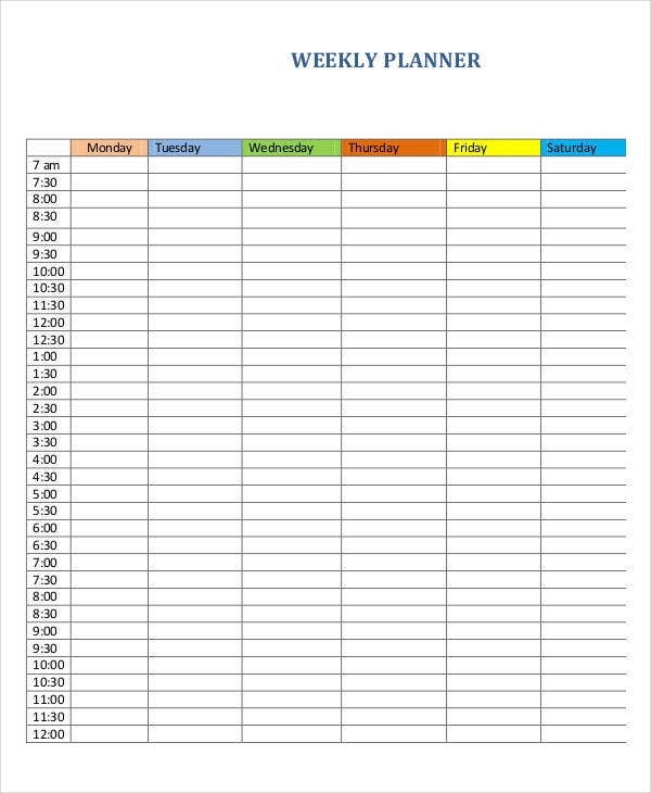 Printable Weekly Planner 11 Free PDF Documents Download Free 