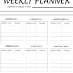 Printable Weekly Planner For Teacher Weekly Planner Template Lesson