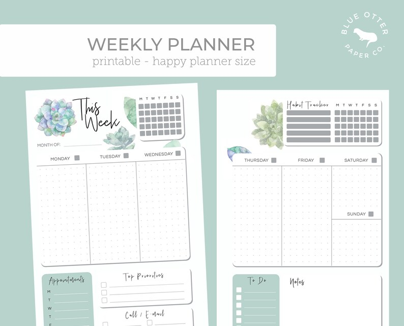 Printable Weekly Planner Happy Planner Classic Refill Planner Etsy UK