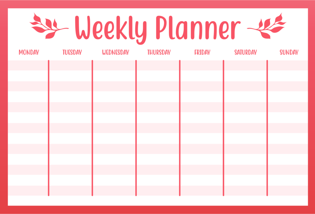 Printable Weekly Schedule Planner