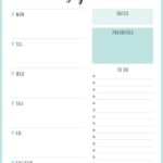 SEA WEEKLY PLANNER PORTRAIT A4 pdf Weekly Planner Template