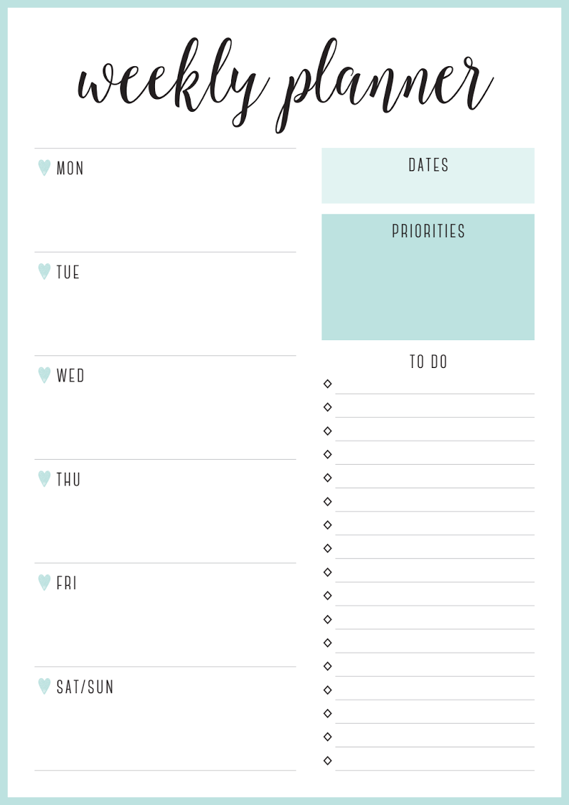 SEA WEEKLY PLANNER PORTRAIT A4 pdf Weekly Planner Template 