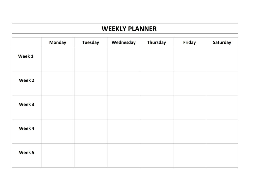 Simple Weekly Planner Form