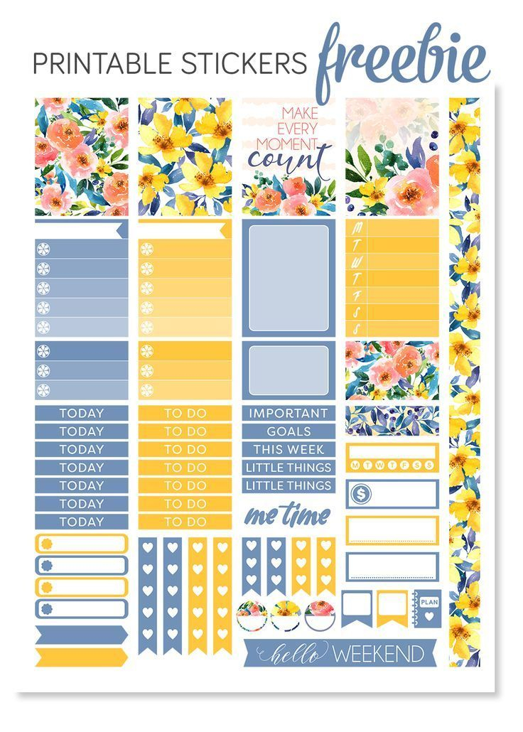 Super Cute FREE Printable Floral Planner Stickers Kit Happy Planner