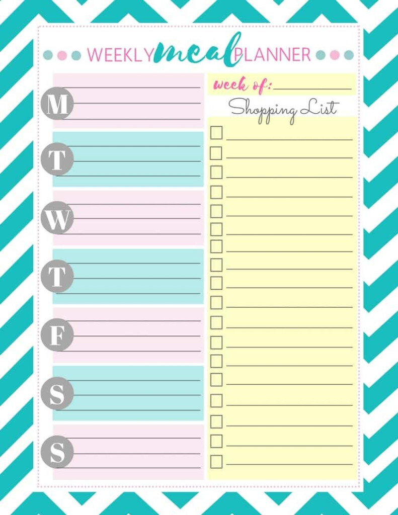 Template Printable Weekly Meal Planner Printable Free Templates